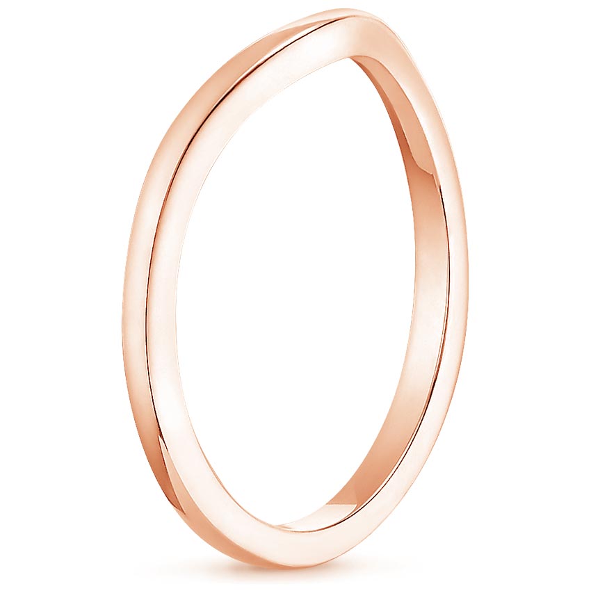 14K Rose Gold Petite Curved Wedding Ring, large side view