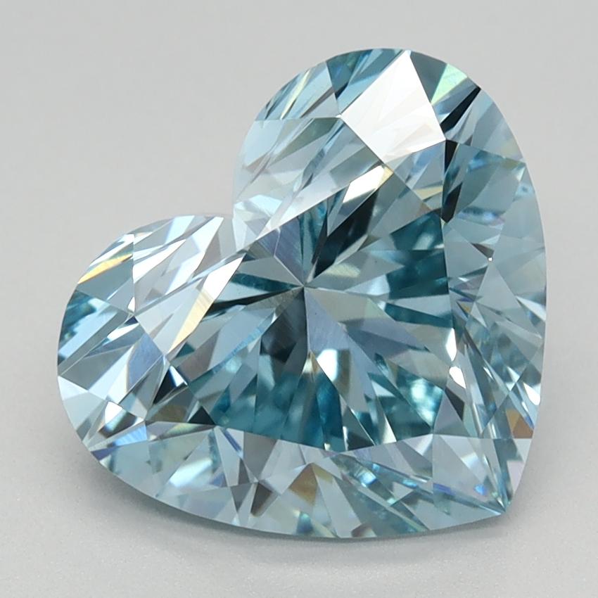 2.74 Ct. Fancy Vivid Blue Heart Lab Grown Diamond