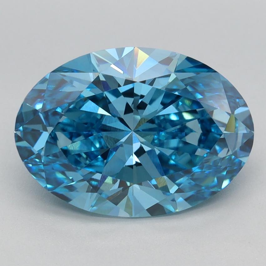 3.41 Ct. Fancy Vivid Blue Oval Lab Grown Diamond