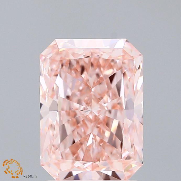 2.15 Ct. Fancy Intense Pink Radiant Lab Grown Diamond
