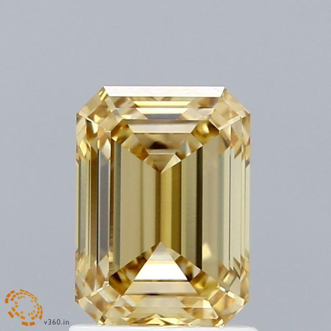 1.55 Ct. Fancy Intense Yellow Emerald Lab Grown Diamond