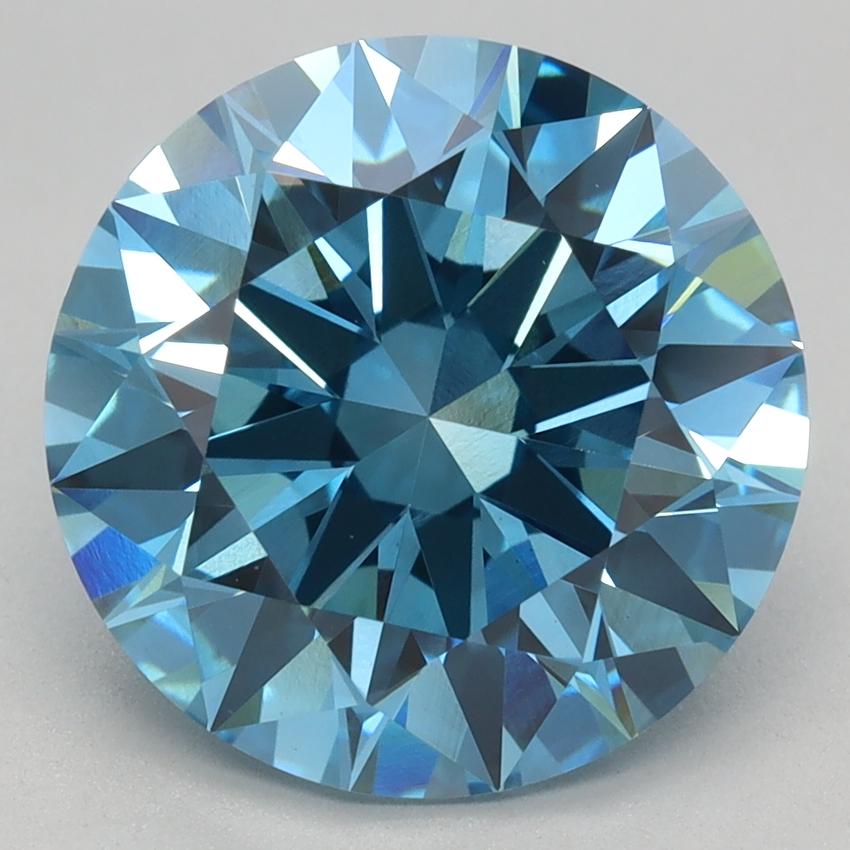4.00 Ct. Fancy Vivid Blue Round Lab Grown Diamond