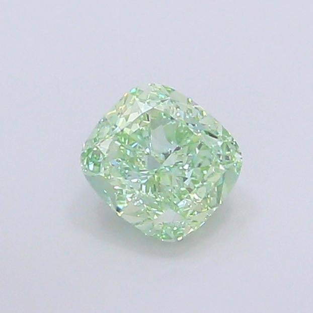 1.14 Ct. Fancy Vivid Green Cushion Lab Grown Diamond