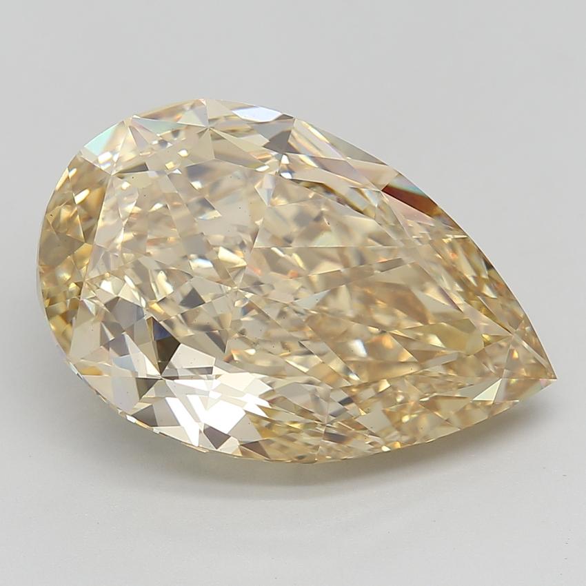 15.07 Ct. Fancy Intense  Yellow Pear Lab Grown Diamond
