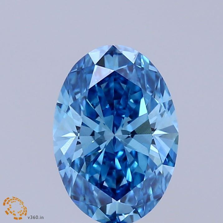 1.63 Ct. Fancy Vivid Blue Oval Lab Grown Diamond