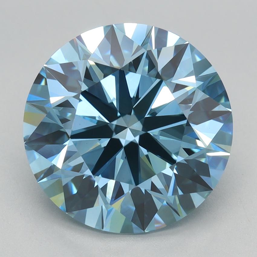 4.10 Ct. Fancy Vivid Blue Round Lab Grown Diamond