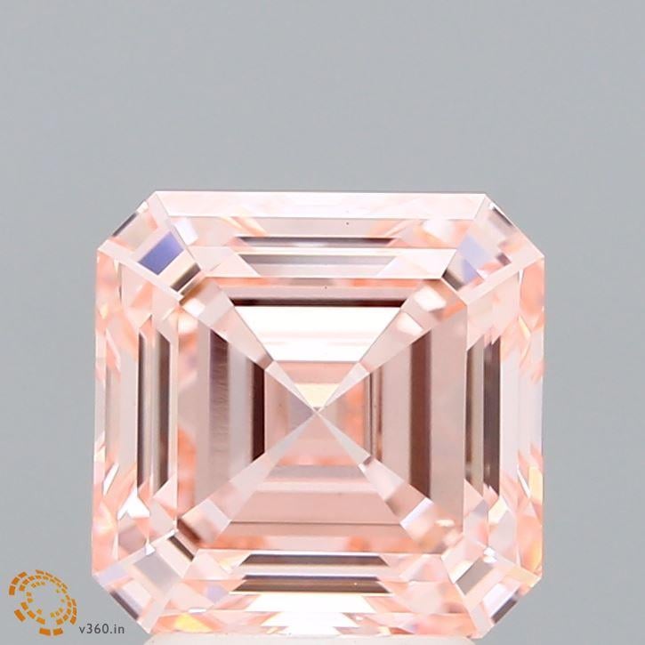 3.03 Ct. Fancy Intense  Pink Asscher Lab Grown Diamond