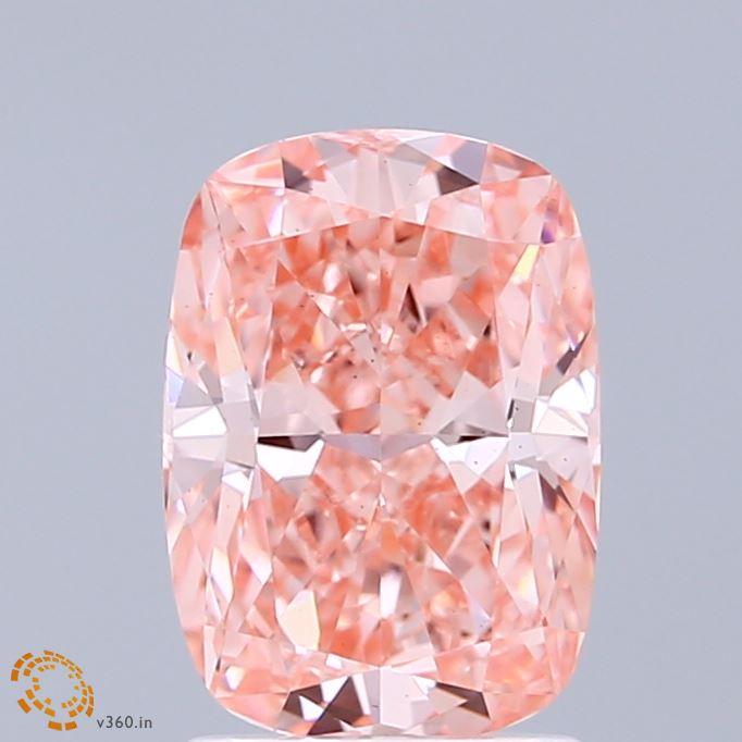 2.07 Ct. Fancy Vivid  Pink Cushion Lab Grown Diamond
