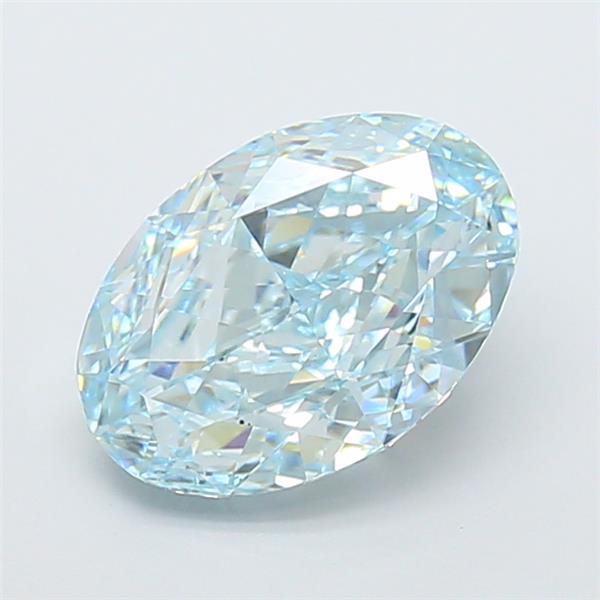 2.85 Ct. Fancy Intense Blue Oval Lab Grown Diamond