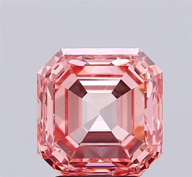 3.53 Ct. Fancy Vivid  Pink Asscher Lab Grown Diamond
