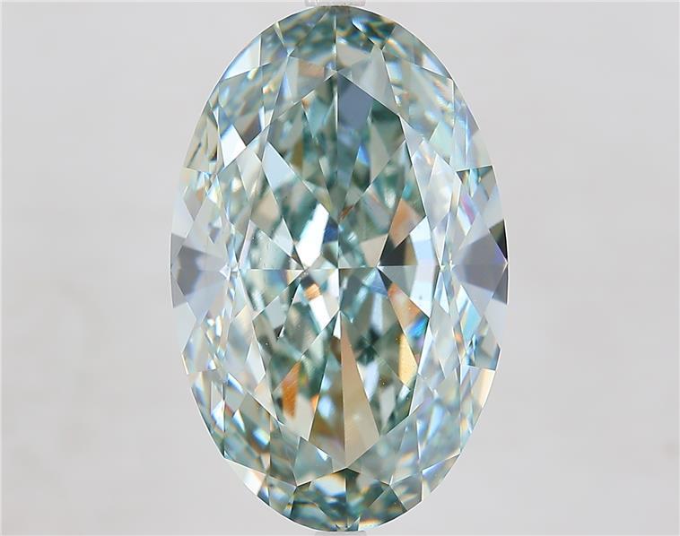 13.56 Ct. Fancy Bluish Green Oval Lab Grown Diamond