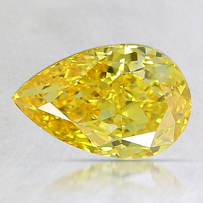 1.24 Ct. Fancy Vivid Yellow Pear Lab Grown Diamond