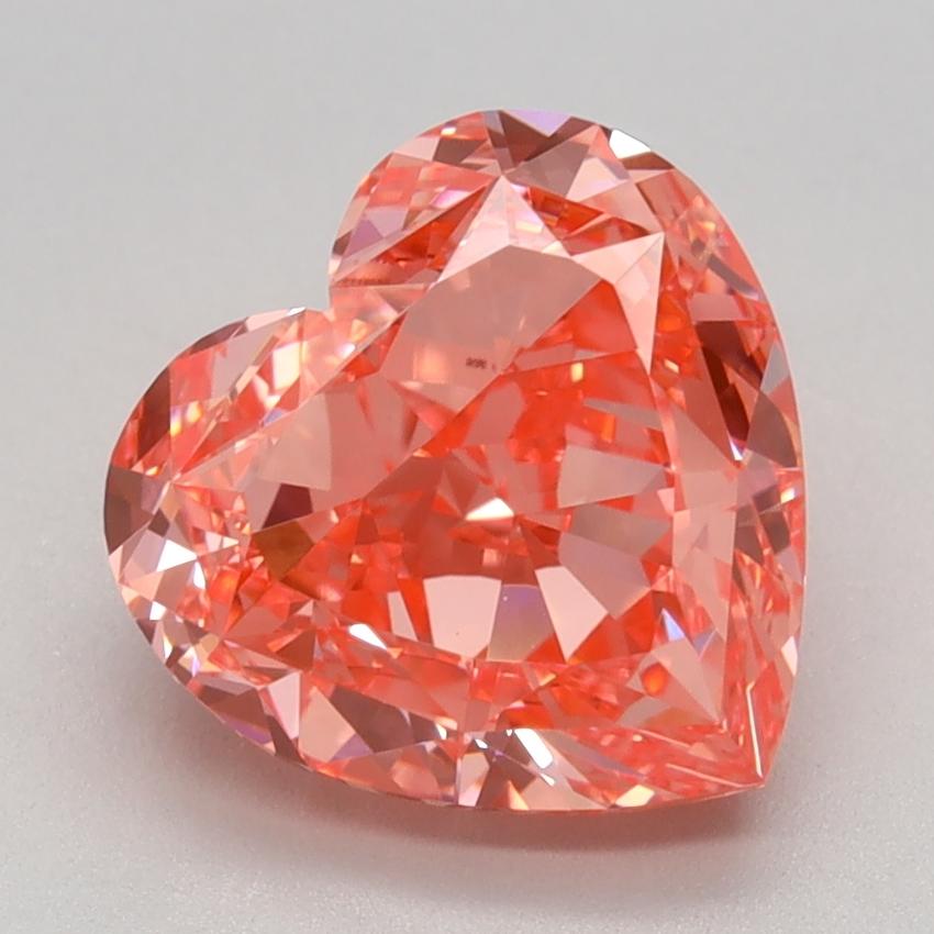 2.63 Ct. Fancy Vivid Pink Heart Lab Grown Diamond