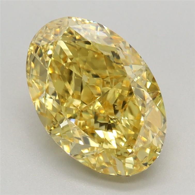 2.15 Ct. Fancy Vivid Yellow Oval Lab Grown Diamond