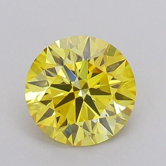 1.08 Ct. Fancy Vivid Yellow Round Lab Grown Diamond