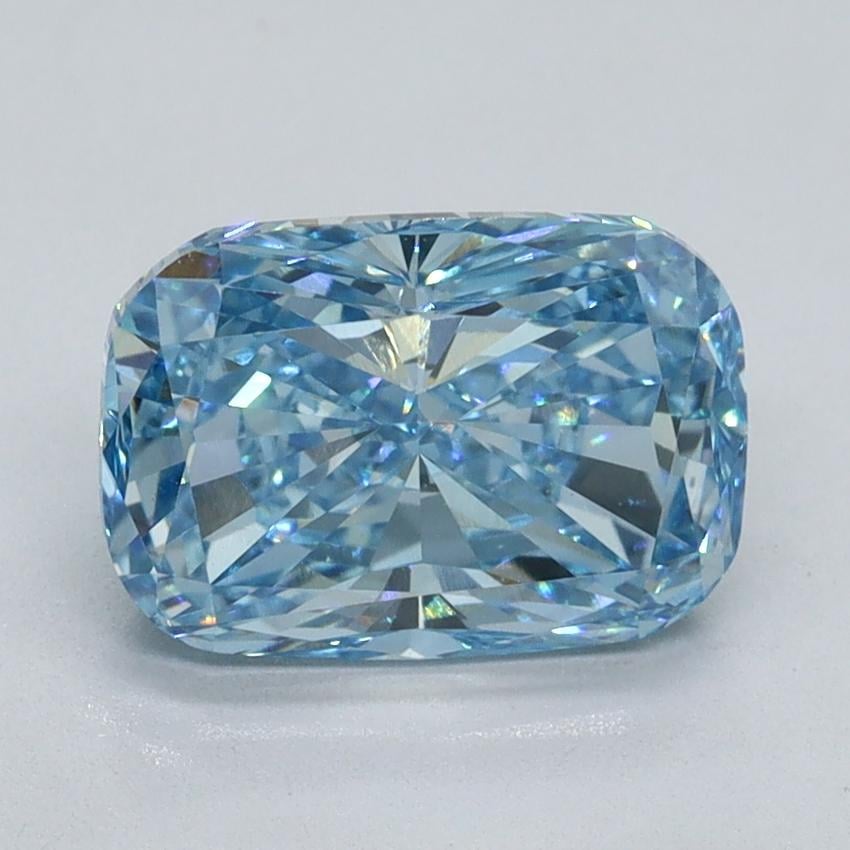 2.10 Ct. Fancy Vivid Blue Cushion Lab Grown Diamond