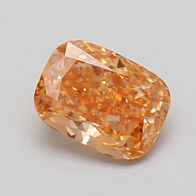 1.13 Ct. Fancy Vivid Brownish Orange Cushion Lab Grown Diamond