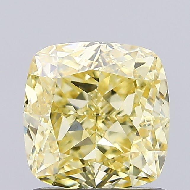 1.32 Ct. Fancy Intense  Yellow Cushion Lab Grown Diamond
