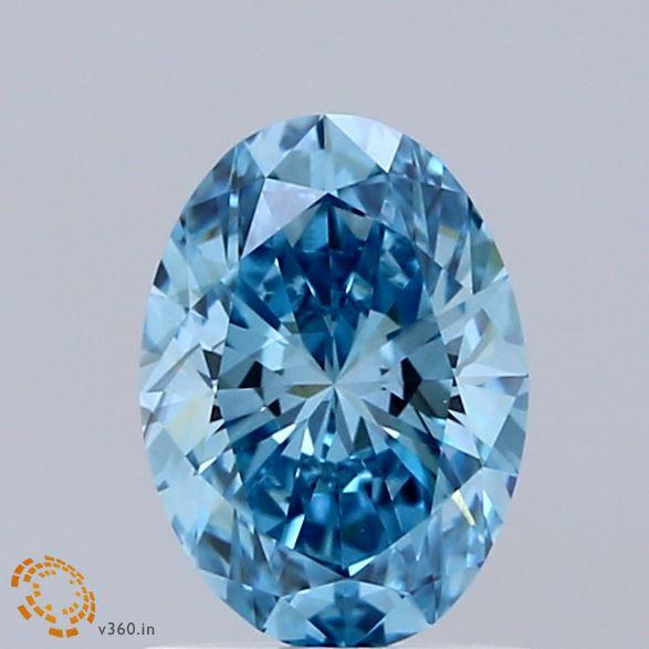 1.07 Ct. Fancy Vivid Blue Oval Lab Grown Diamond