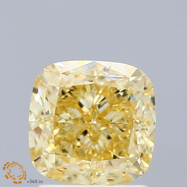 1.92 Ct. Fancy Intense Yellow Cushion Lab Grown Diamond