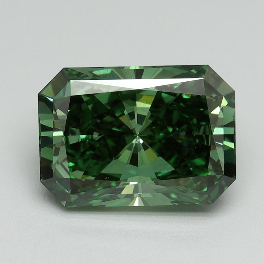 3.00 Ct. Fancy Vivid Pacific Green Radiant Lab Grown Diamond