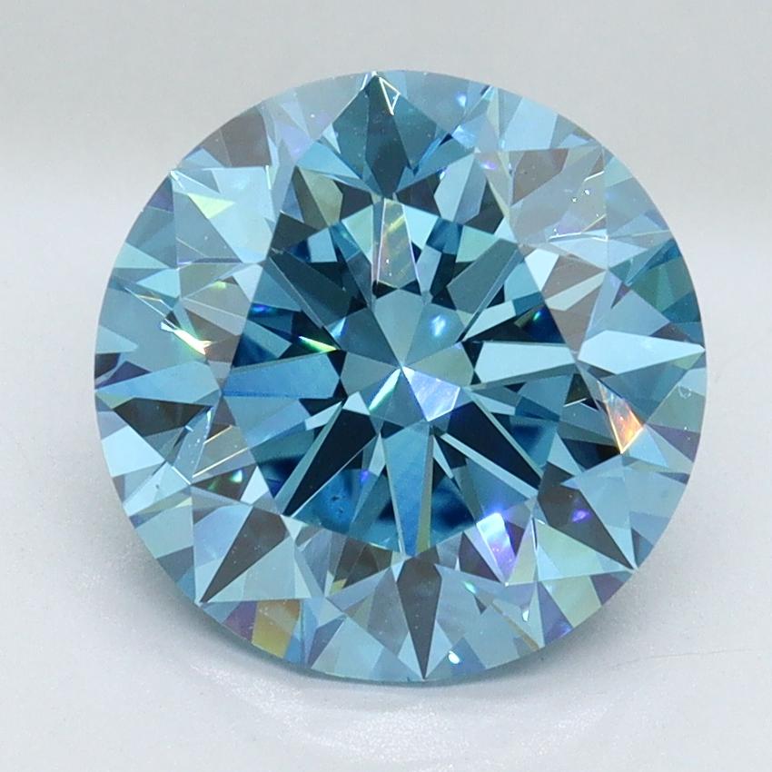 3.48 Ct. Fancy Vivid Malibu Blue Round Lab Grown Diamond