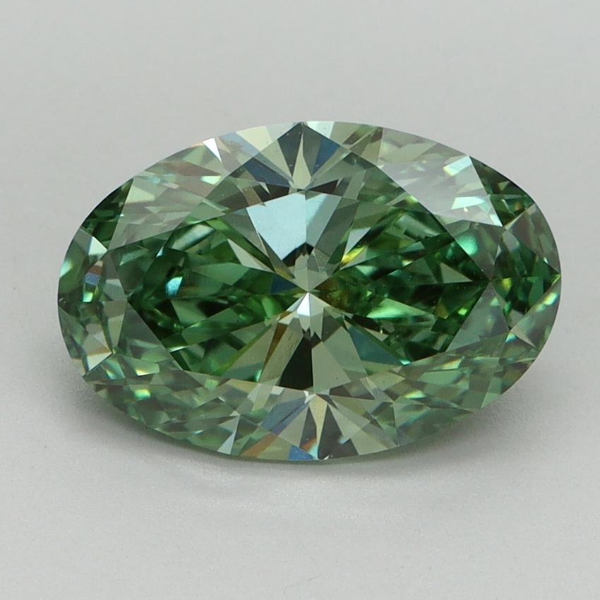 2.43 Ct. Fancy Vivid Pacific Green Oval Lab Grown Diamond