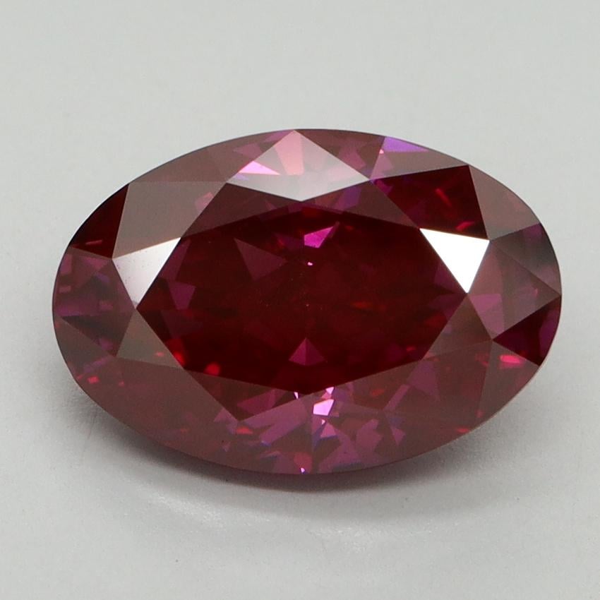 3.35 Ct. Fancy Vivid Red Oval Lab Grown Diamond