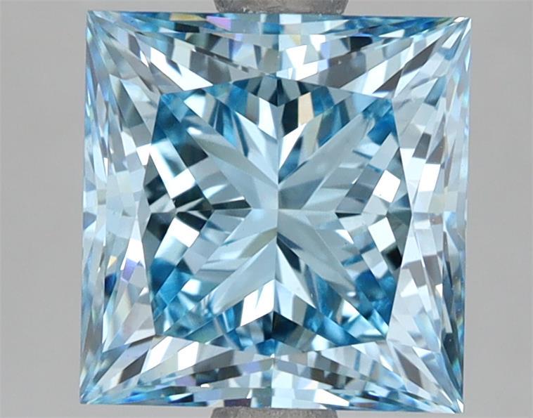 3.21 Ct. Fancy Vivid Blue Princess Lab Grown Diamond