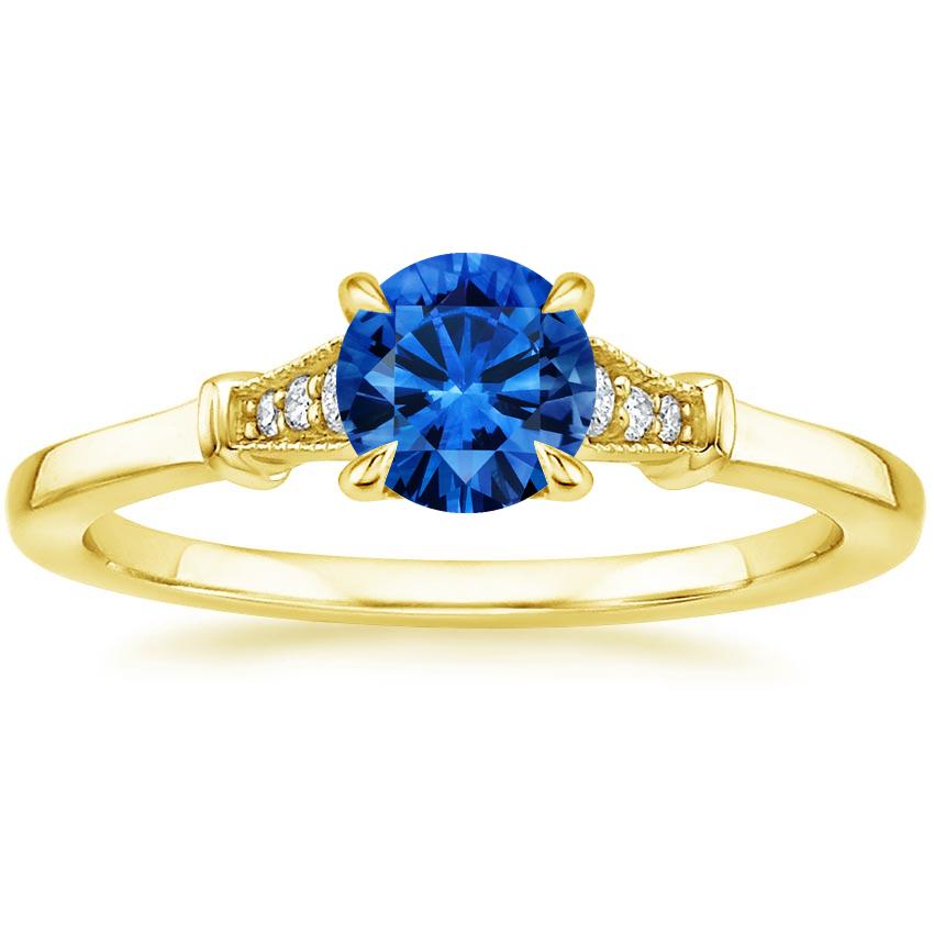 Sapphire Serenity Diamond Ring in 18K Yellow Gold
