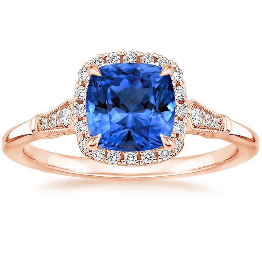 Sapphire Linden Diamond Ring in 14K Rose Gold