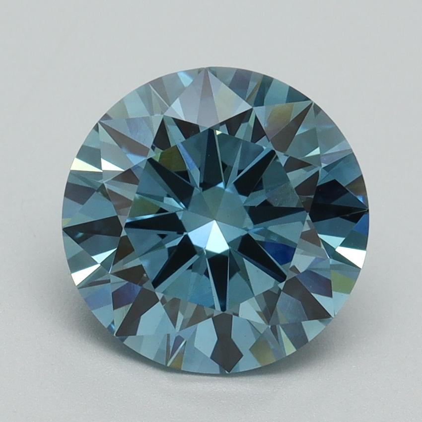 3.01 Ct. Fancy Vivid Blue Round Lab Grown Diamond