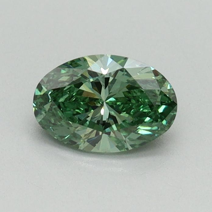 0.52 Ct. Fancy Vivid Green Oval Lab Grown Diamond