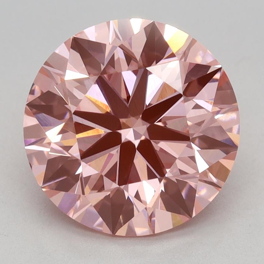 2.46 Ct. Fancy Vivid Pink Round Lab Grown Diamond