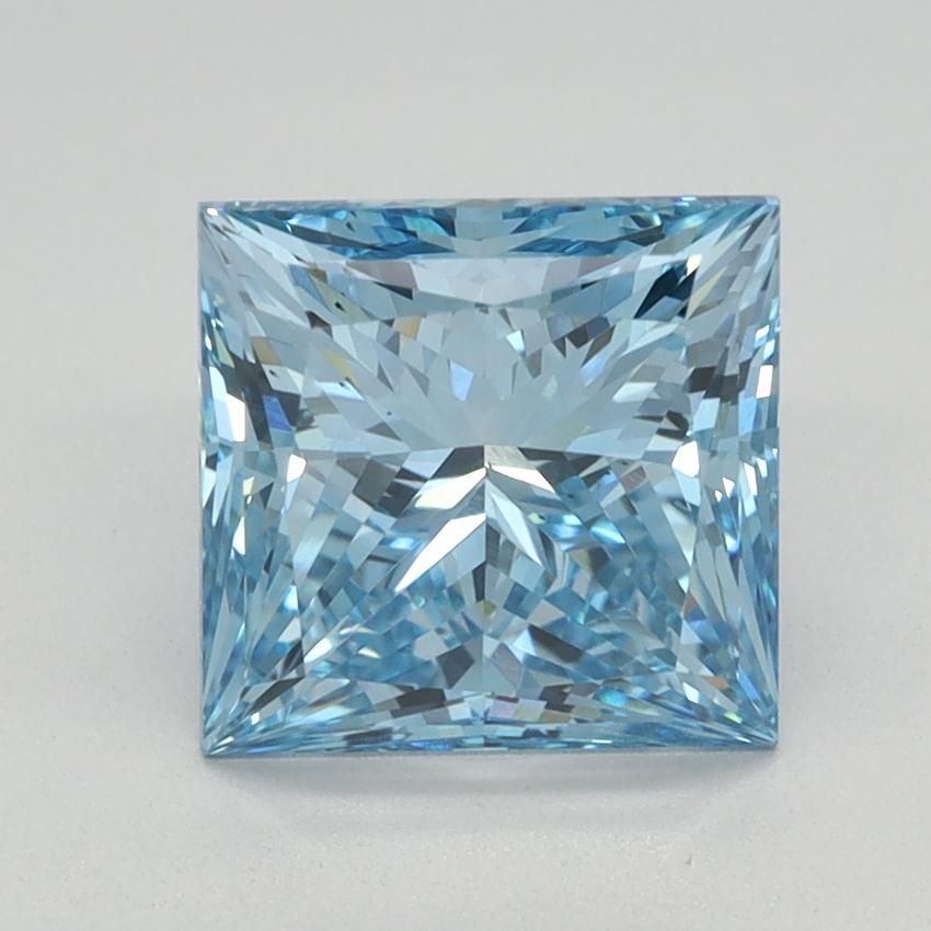 2.02 Ct. Fancy Vivid Blue Princess Lab Grown Diamond
