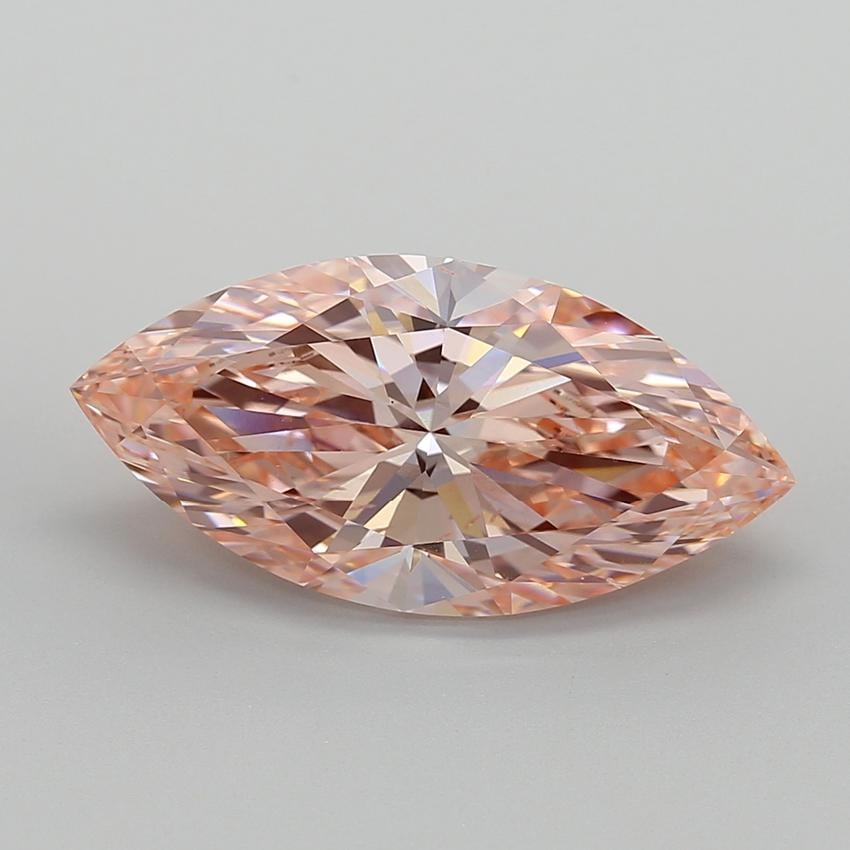 7.01 Ct. Fancy Vivid Pink Marquise Lab Grown Diamond