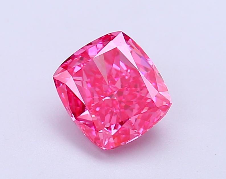 1.29 Ct. Fancy Vivid  Pink Cushion Lab Grown Diamond