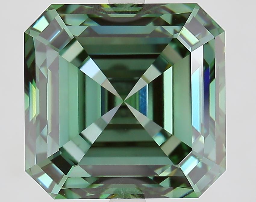 9.66 Ct. Fancy Vivid Green Asscher Lab Grown Diamond