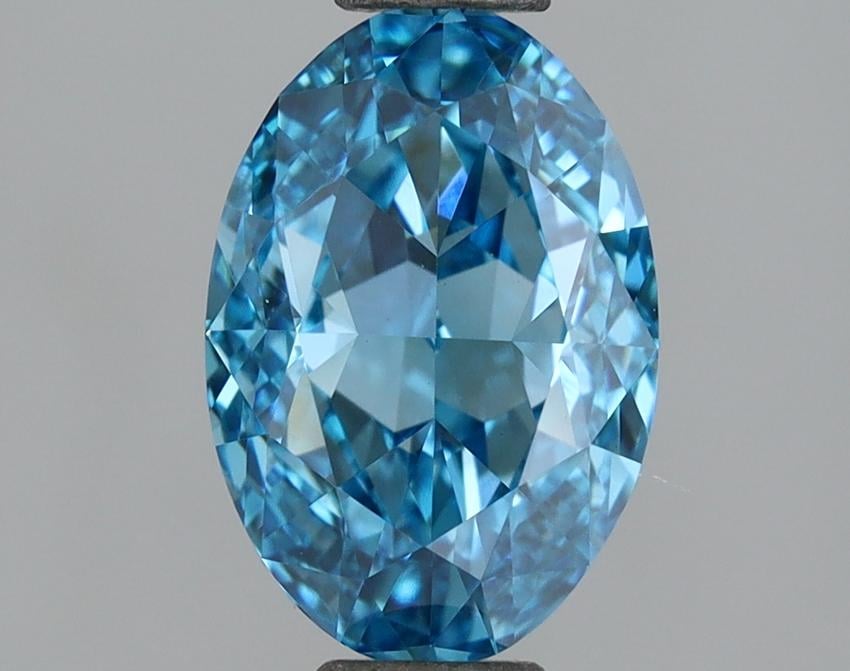 1.21 Ct. Fancy Vivid  Blue Oval Lab Grown Diamond