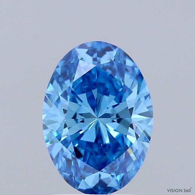1.10 Ct. Fancy Vivid Blue Oval Lab Grown Diamond