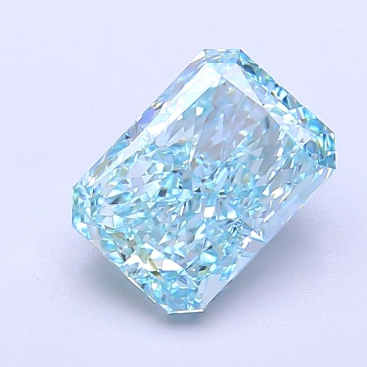 2.01 Ct. Fancy Vivid Greenish Blue Radiant Lab Grown Diamond