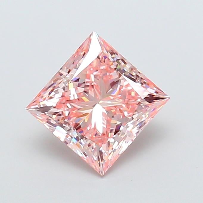 3.05 Ct. Fancy Vivid Pink Princess Lab Grown Diamond