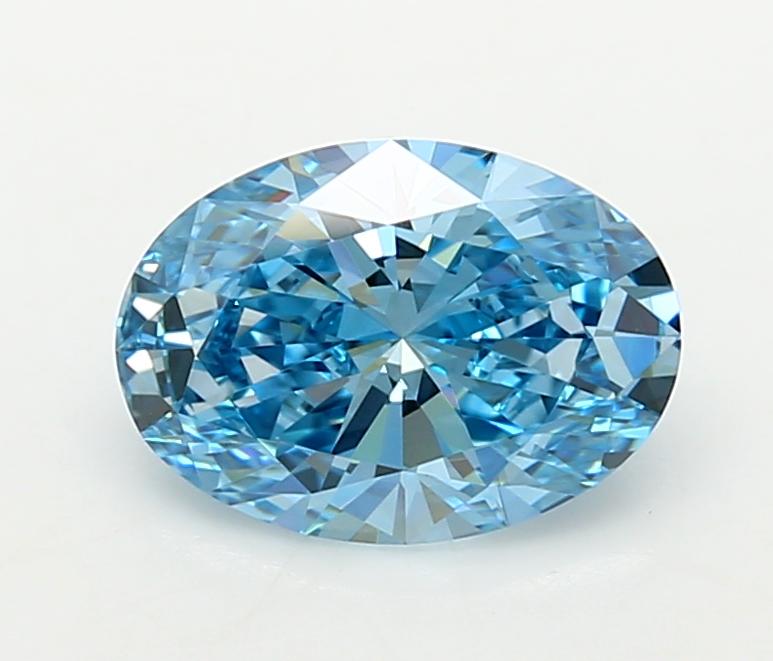 1.53 Ct. Fancy Vivid  Blue Oval Lab Grown Diamond