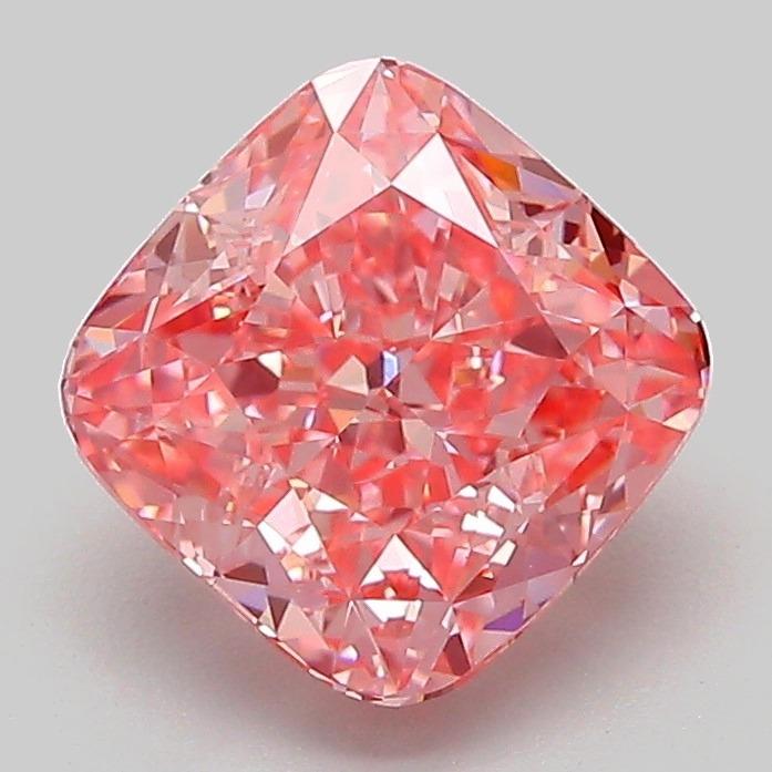 2.10 Ct. Fancy Vivid Pink Cushion Lab Grown Diamond