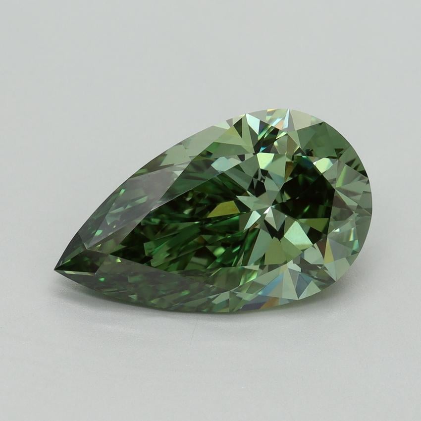 5.09 Ct. Fancy Vivid Pacific Green Pear Lab Grown Diamond