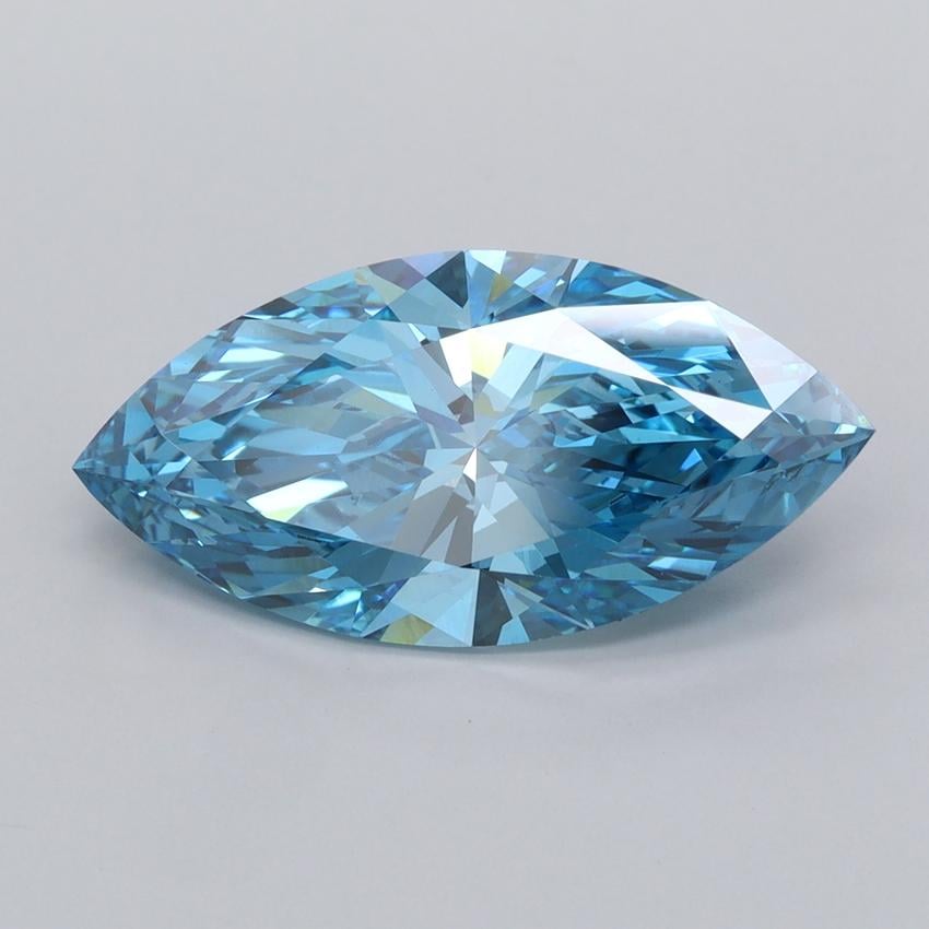 3.98 Ct. Fancy Vivid  Blue Marquise Lab Grown Diamond