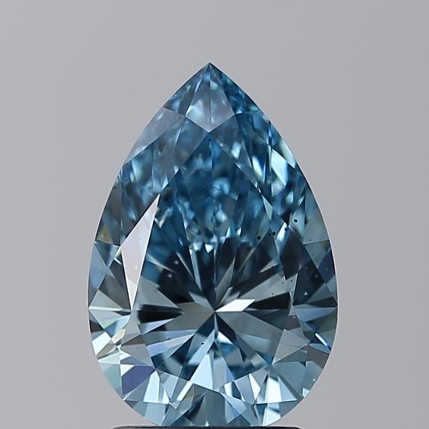 2.01 Ct. Fancy Intense Blue Pear Lab Grown Diamond