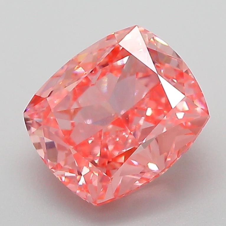 2.56 Ct. Fancy Vivid  Pink Cushion Lab Grown Diamond