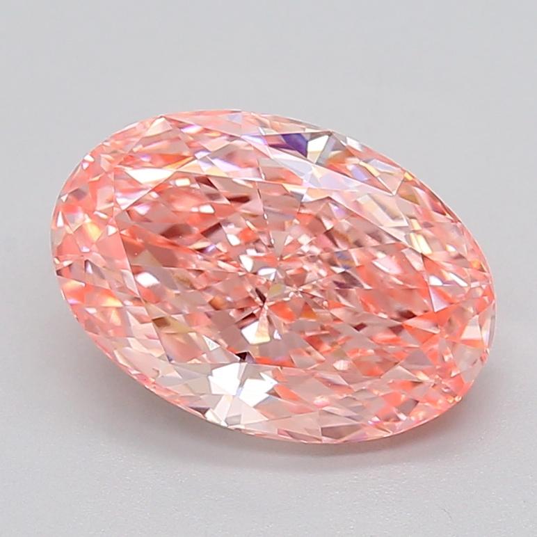 3.79 Ct. Fancy Vivid  Pink Oval Lab Grown Diamond