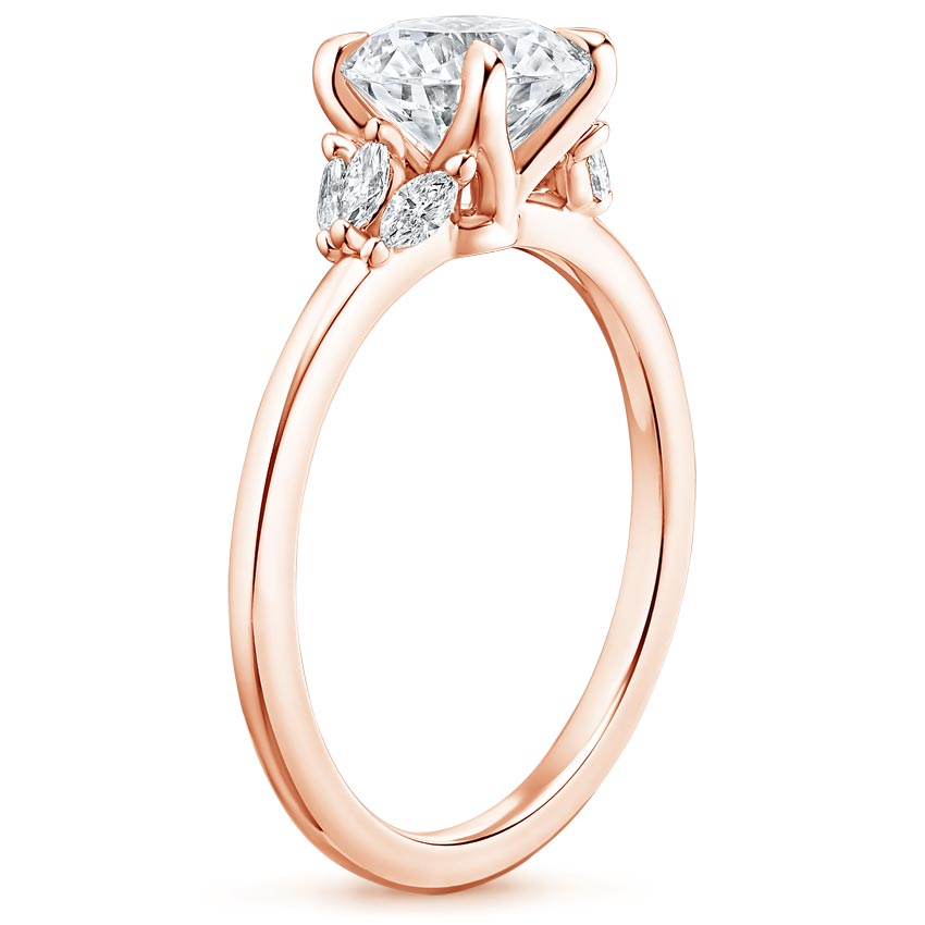 14K Rose Gold Mara Diamond Ring, large side view